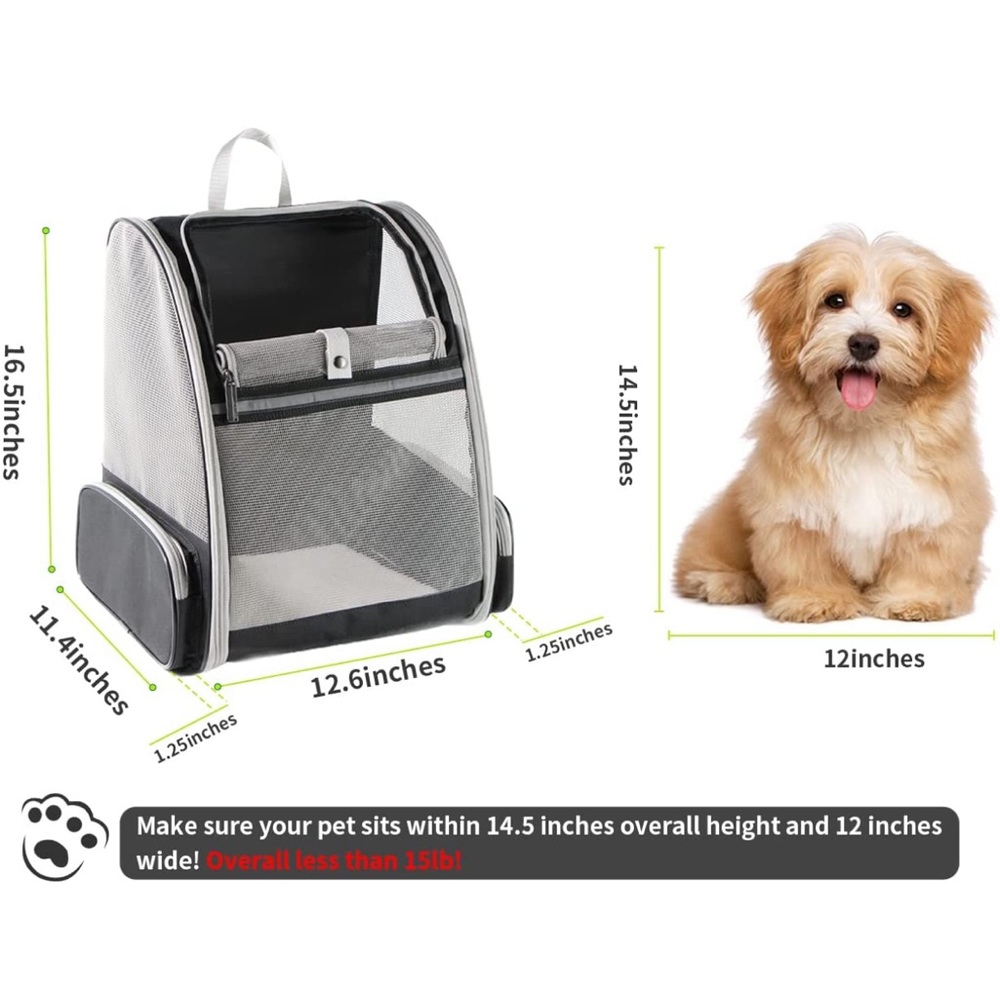 Innovative Traveler Bubble Backpack Pet Carriers for Cats and Dogs - black/gray - Picture 2 of 9